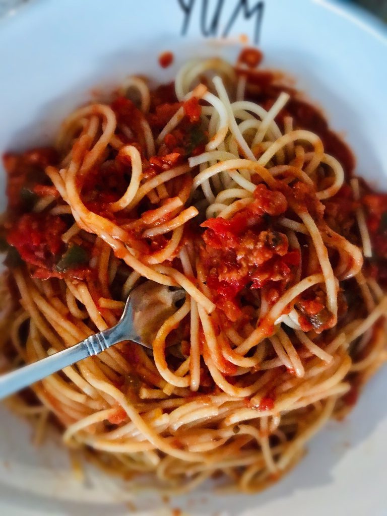 Vegan Spaghetti and Meat Sauce