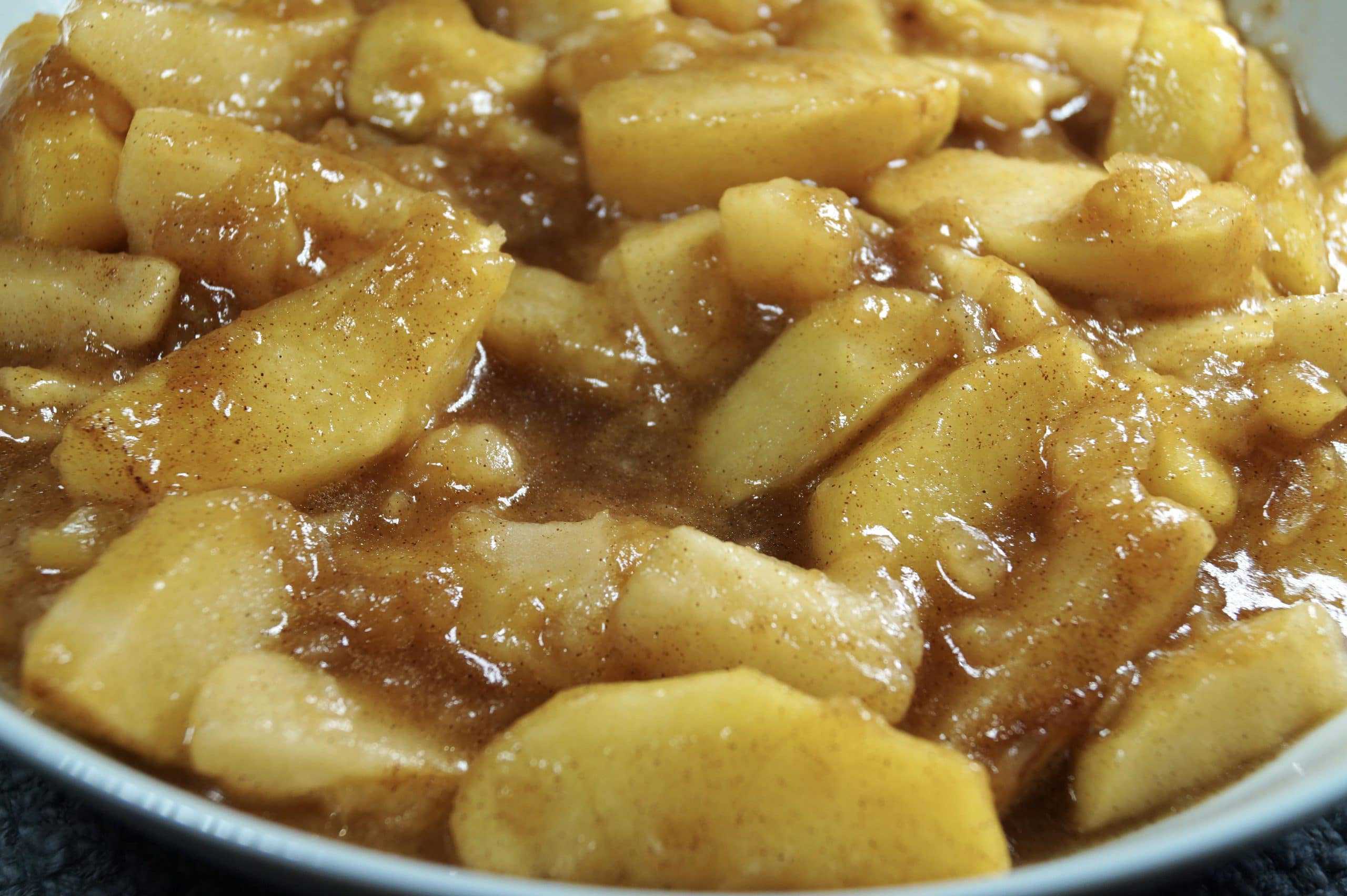 Cinnamon vegan crockpot apples served warm
