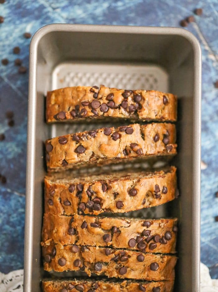 vegan banana chocolate chip bread