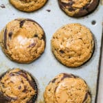Vegan Peanut Butter Swirled Chocolate Banana Muffins