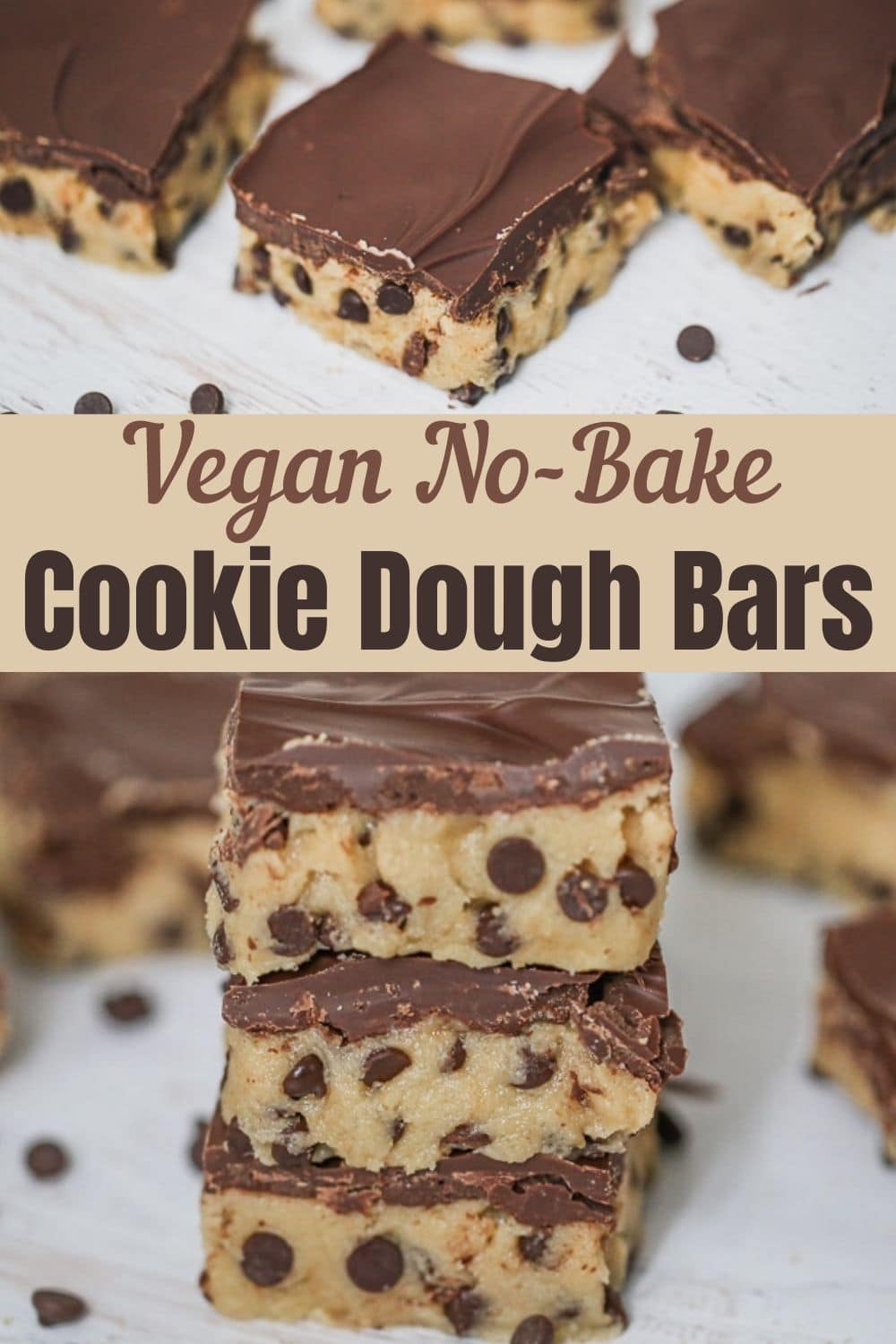 Vegan No Bake Cookie Dough Bars for Pinterest