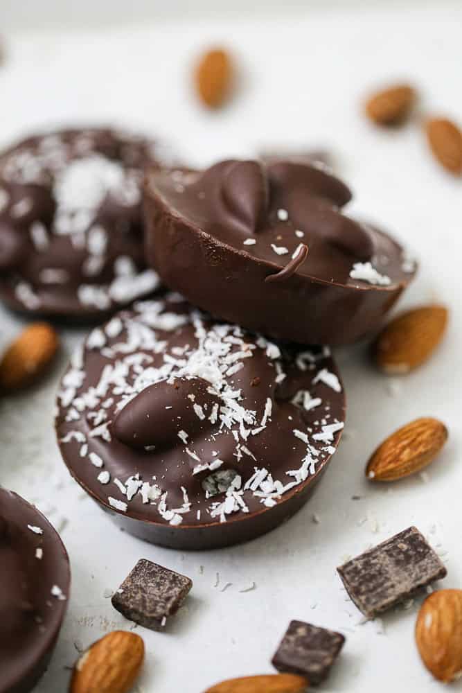 healthy Vegan Almond Joy Coconut Candy Cups recipe 