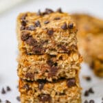 soft baked Peanut Butter Banana Oatmeal Bars recipe