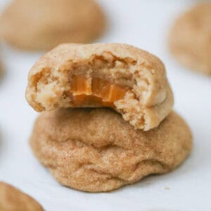 Vegan Caramel Stuffed Snickerdoodles
