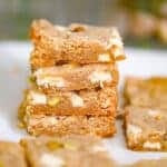 Vegan White Chocolate Pistachio Blondies recipe