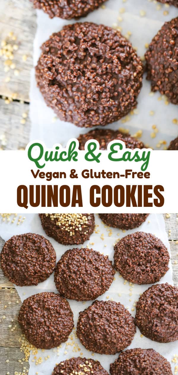 healthy chocolate peanut butter quinoa protein cookies