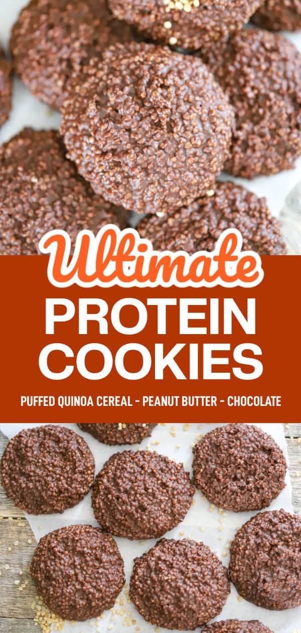 healthy chocolate peanut butter quinoa protein cookies