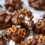 Vegan Sweet and Salty Pretzel Chocolate Marshmallow Clusters