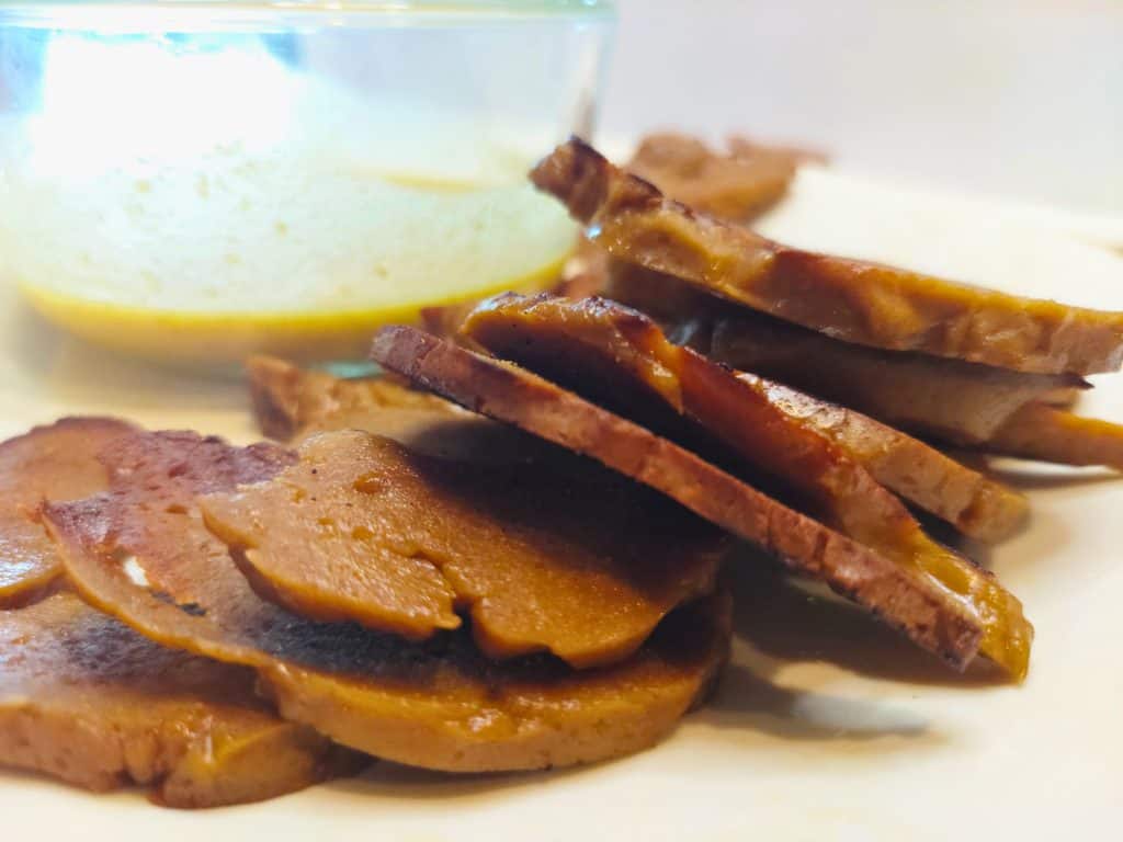 vegan chicken homemade Seitan Strips with Mustard Dip recipe