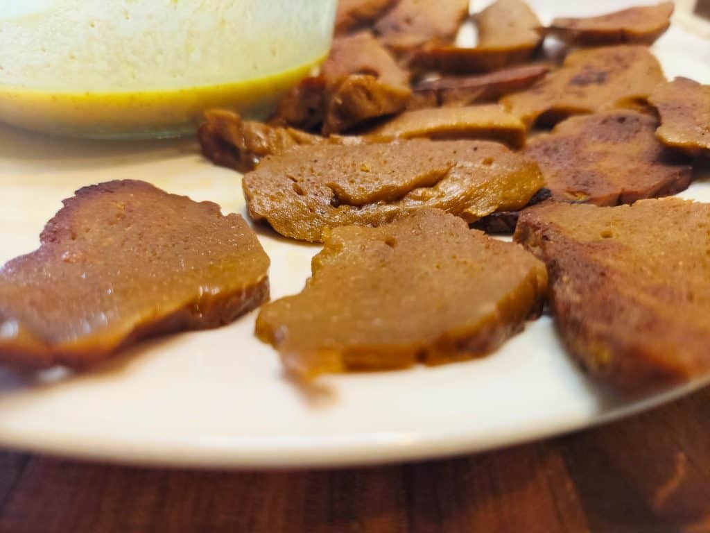 vegan chicken homemade Seitan Strips with Mustard Dip recipe