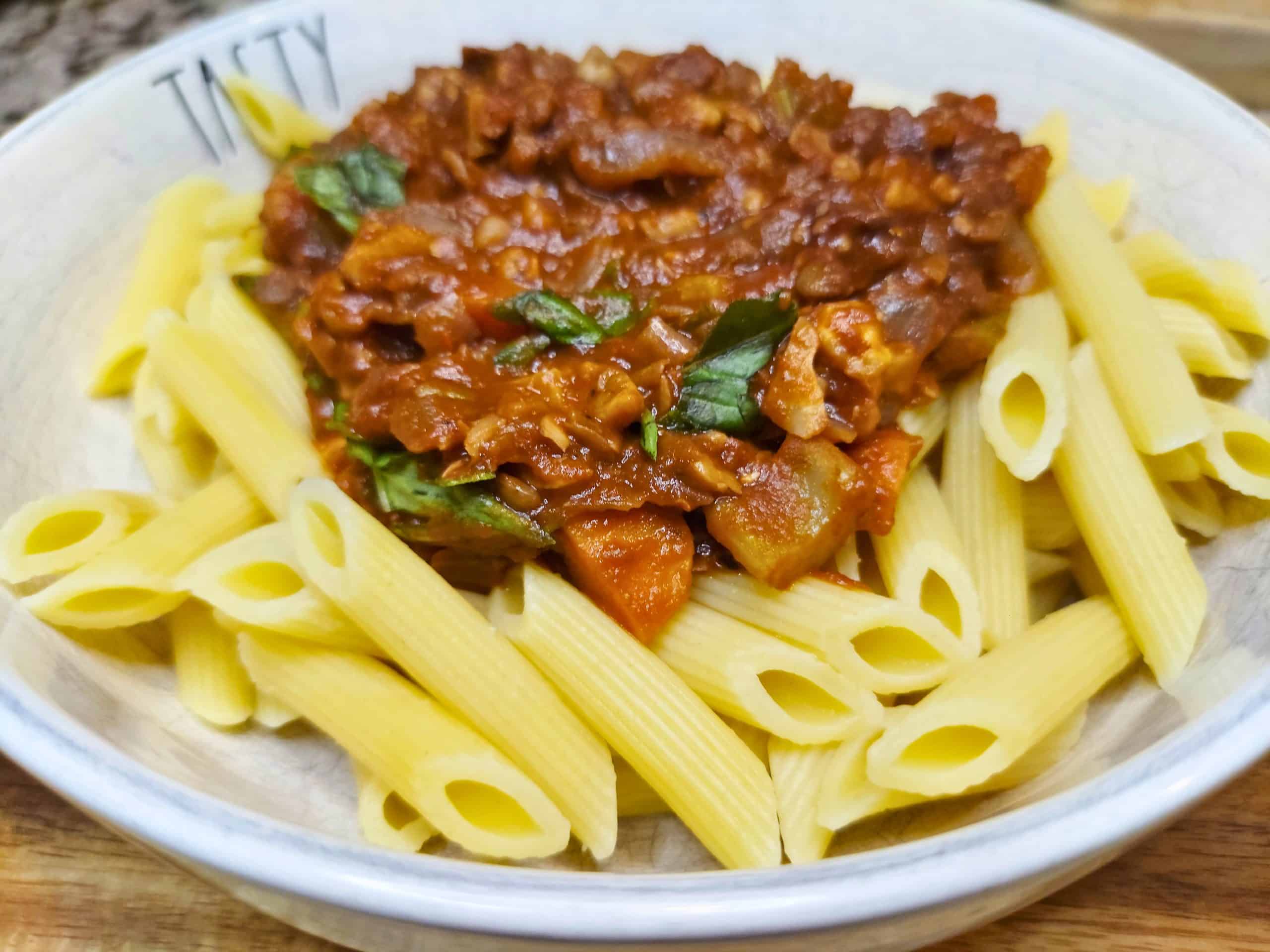 Vegan Walnut Bolognese (Rich and Hearty) recipe with lentils