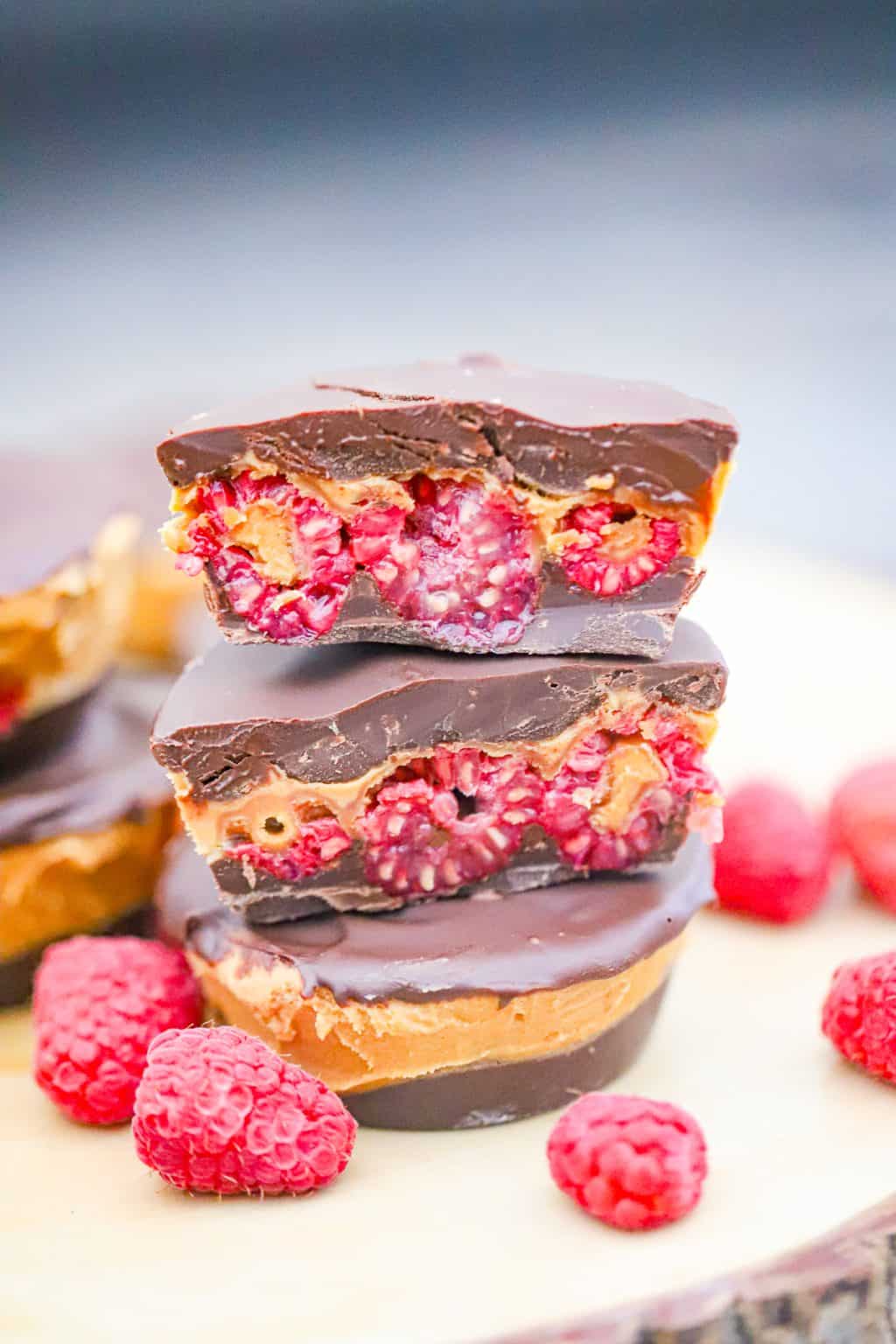 Chocolate Raspberry Peanut Butter Cups (Vegan & Easy!) - Daily Vegan Meal