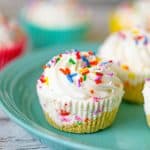 Vegan Mini Sprinkle Cheesecakes
