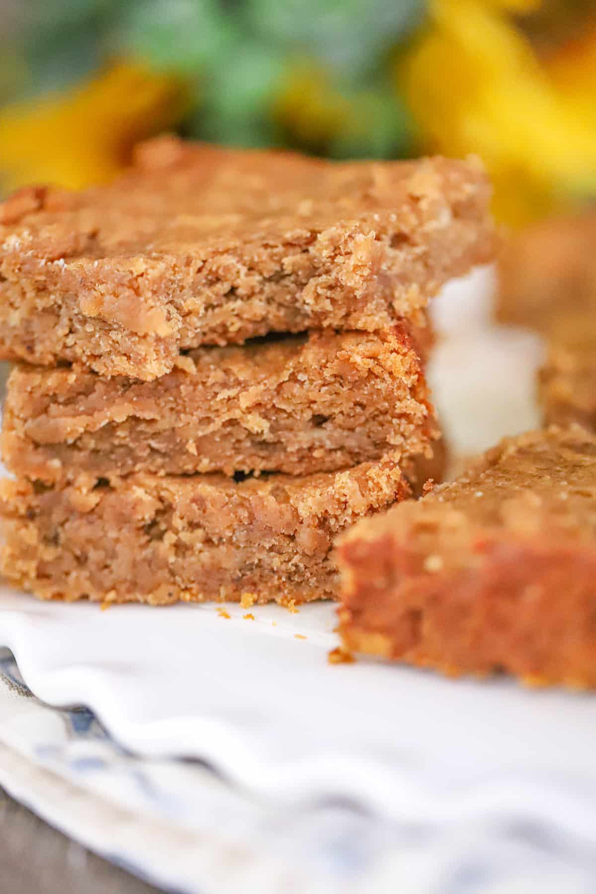 vegan baked healthy peanut butter banana bars recipe 