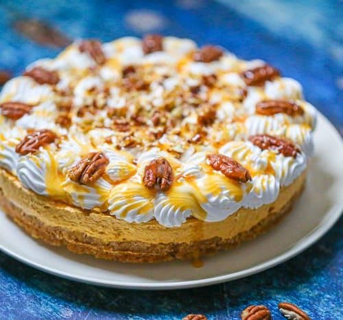 Easy No-Bake Vegan Pumpkin Cheesecake