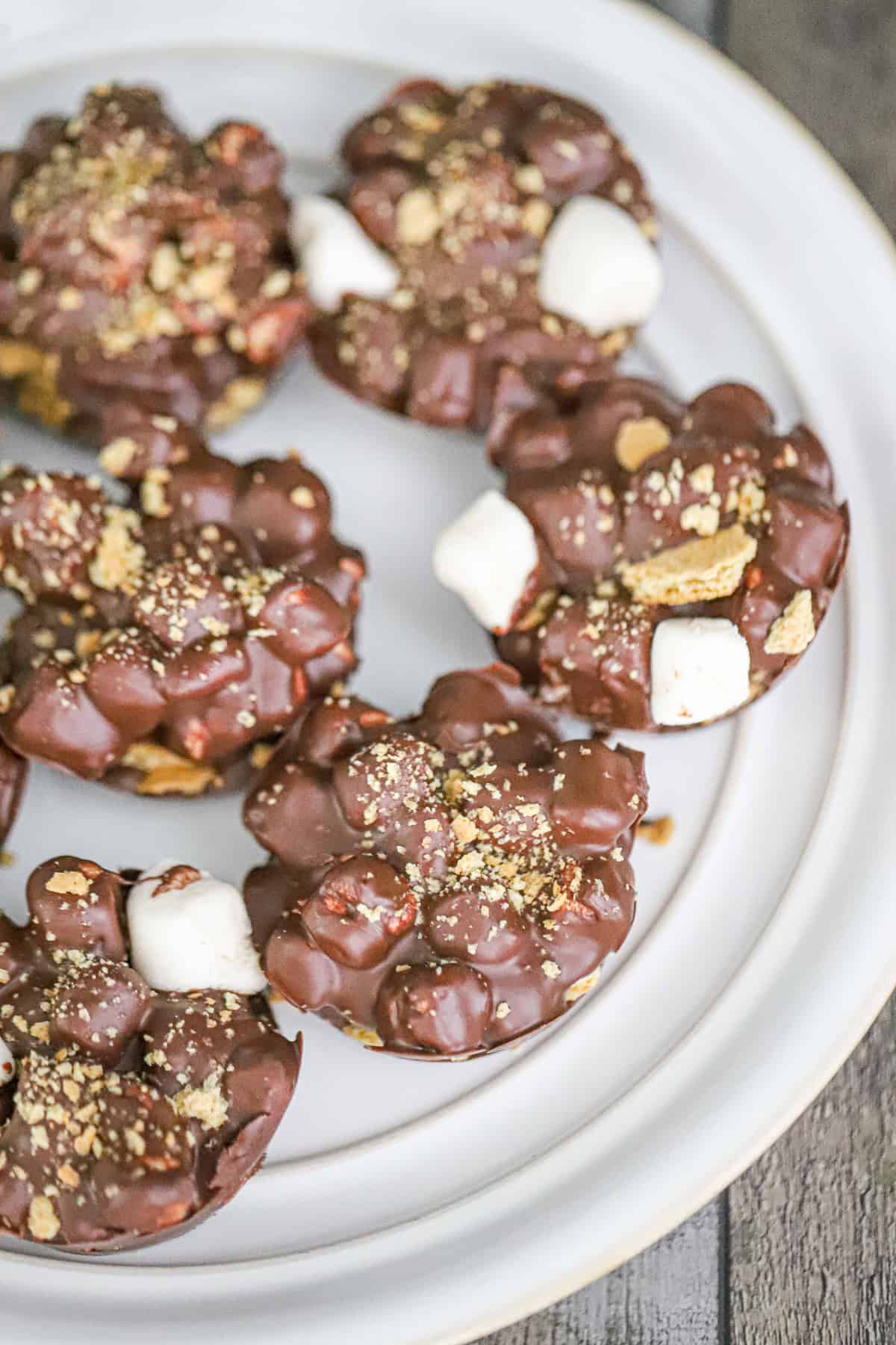 dairy-free Vegan marshmallow chocolate clusters in muffin tin