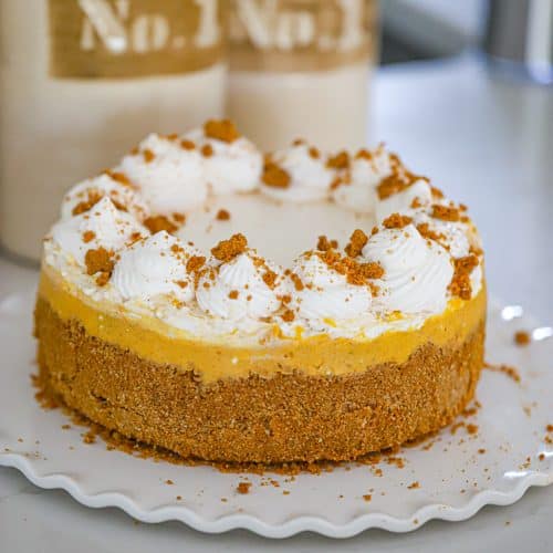 vegan pumpkin biscoff cheesecake