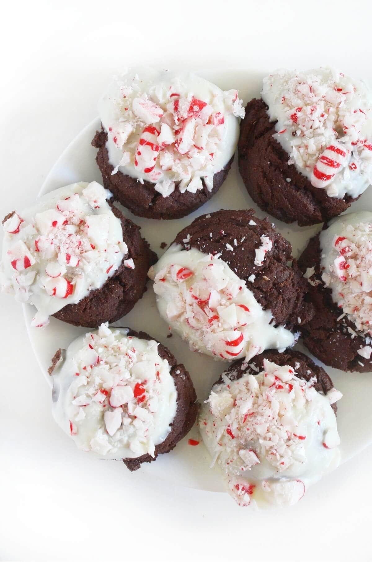 peppermint chocolate treats with candy