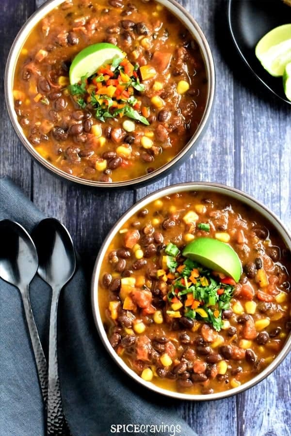black bean chili in Instant Pot