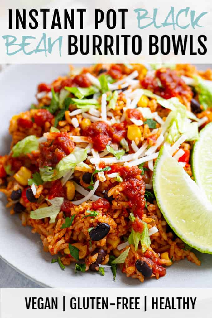 Instant Pot black bean burrito bowls