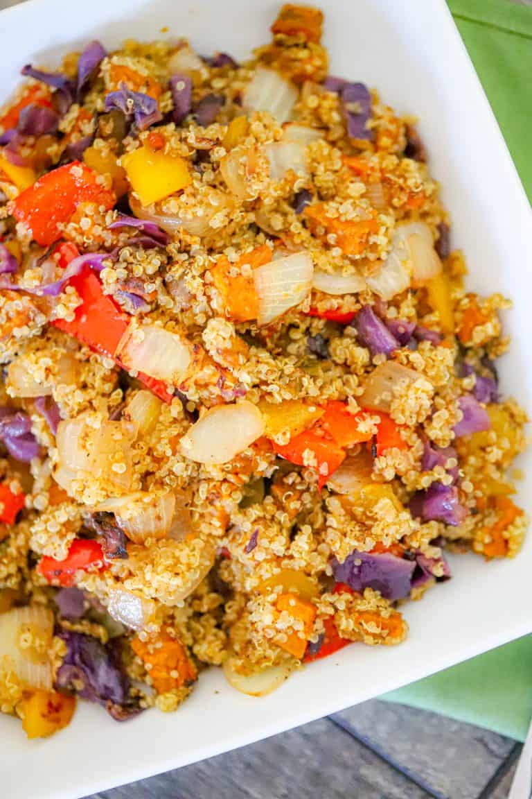 High Protein Quinoa Bowl with Roasted Peppers (40g Protein!)